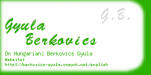 gyula berkovics business card